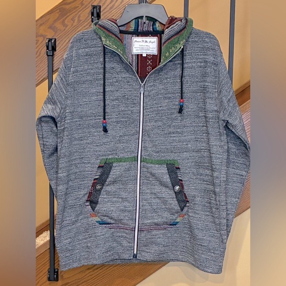 Power To The People Zip Jacket Heathered Gray Buffalo ButtonsSZ. Large Women’s - Picture 1 of 16